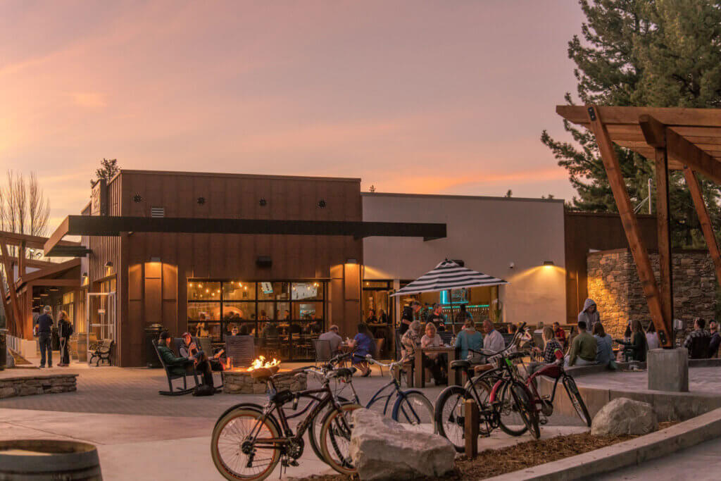 Lake Tahoe AleWorX outdoor patio at the crossing Tahoe