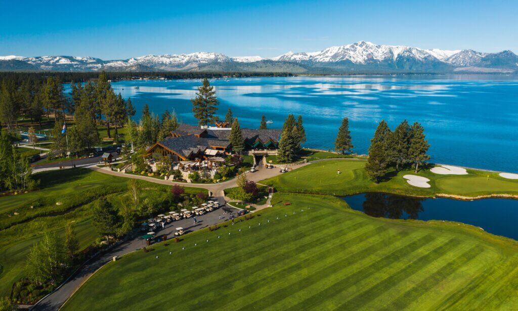 Aerial view of The Lodge at Edgewood Tahoe