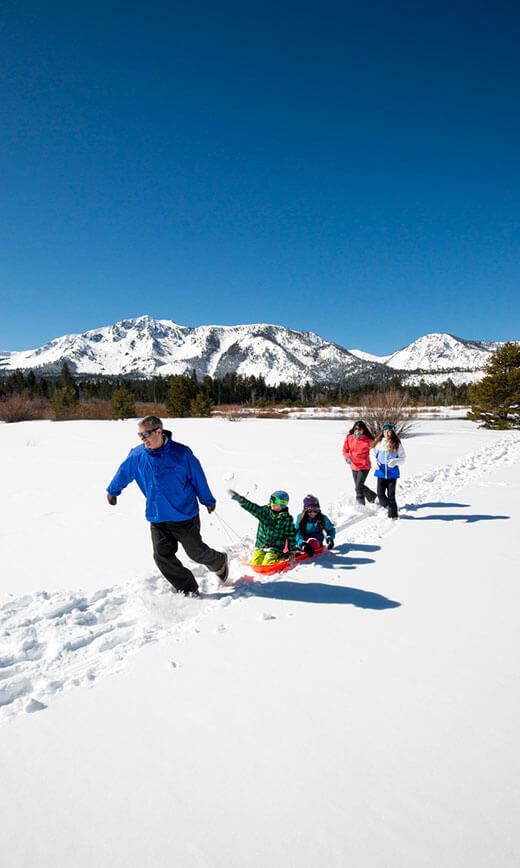 Family Sledding Lake Tahoe