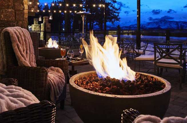 Firepit at Jimmy's Restaurant at the Landing Resort Lake Tahoe