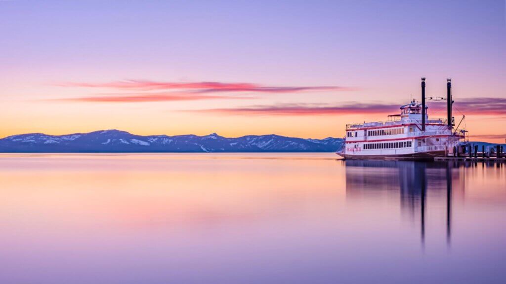 M.S. Dixie on Lake Tahoe at Sunset