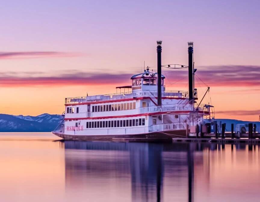MS Dixie II at Sunset on Lake Tahoe
