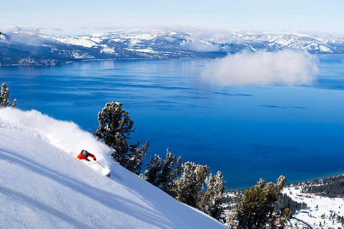 Skier at Heavenly Mountain Resort Lake Tahoe