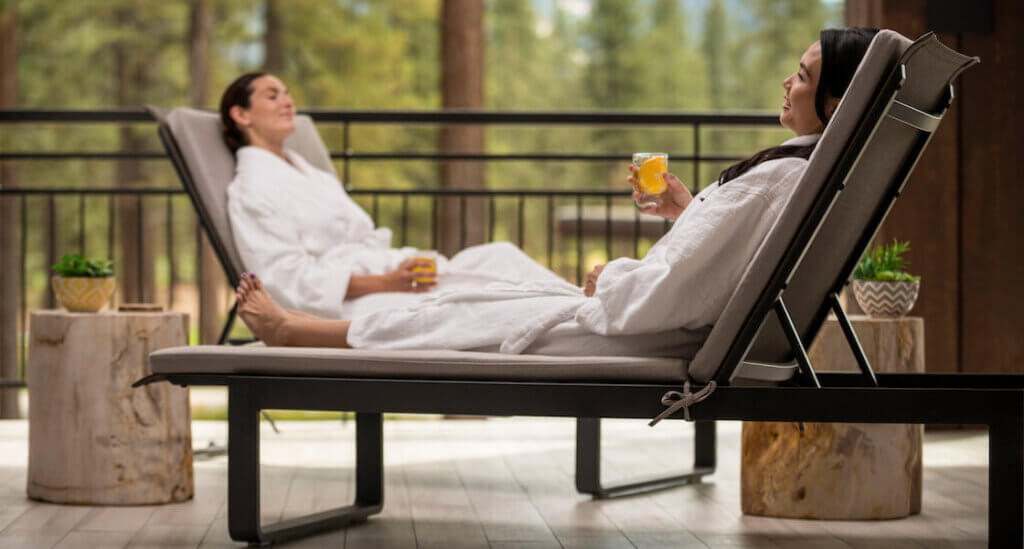 Friends relaxing after spa treatment
