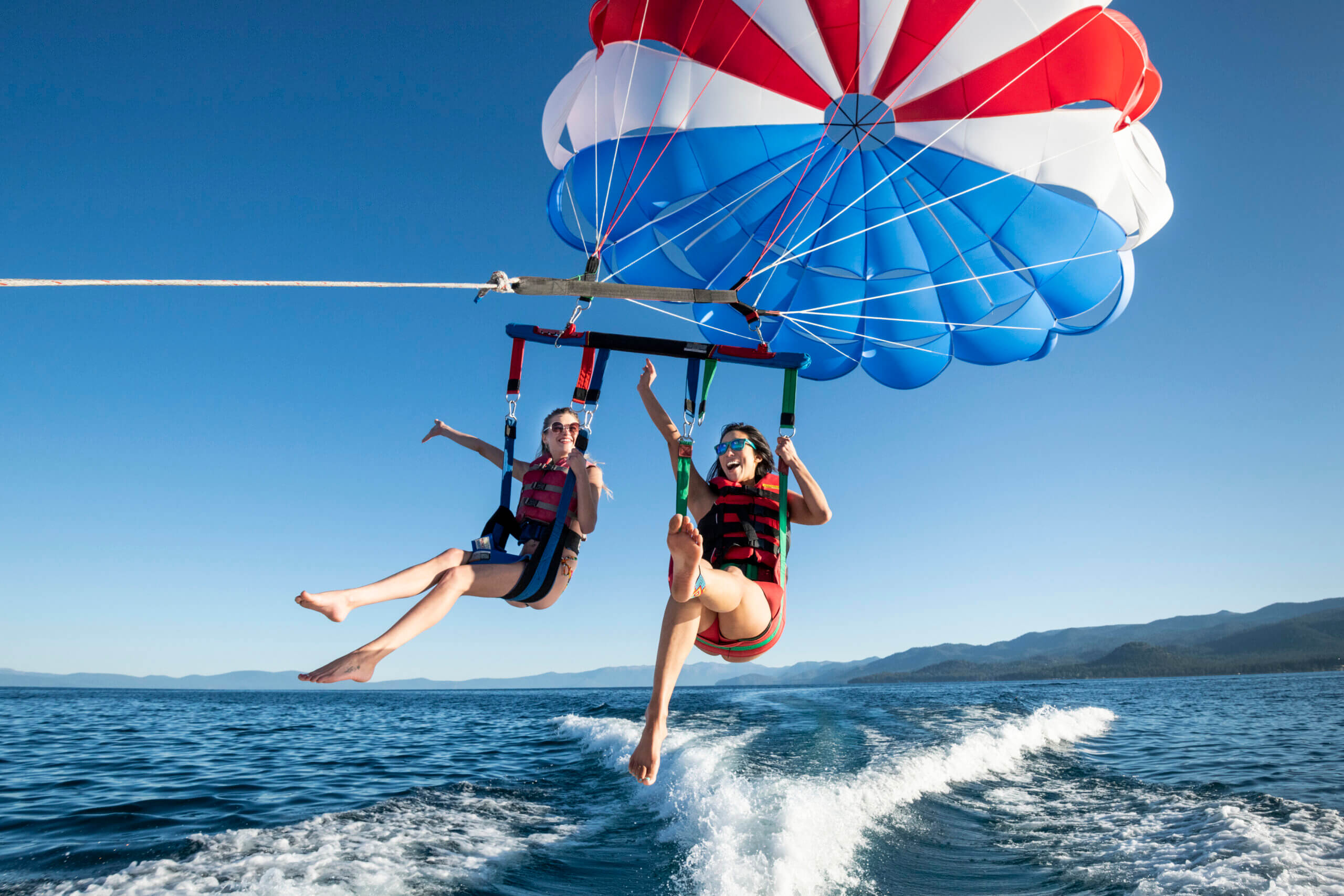 Parasailing on Lake Tahoe